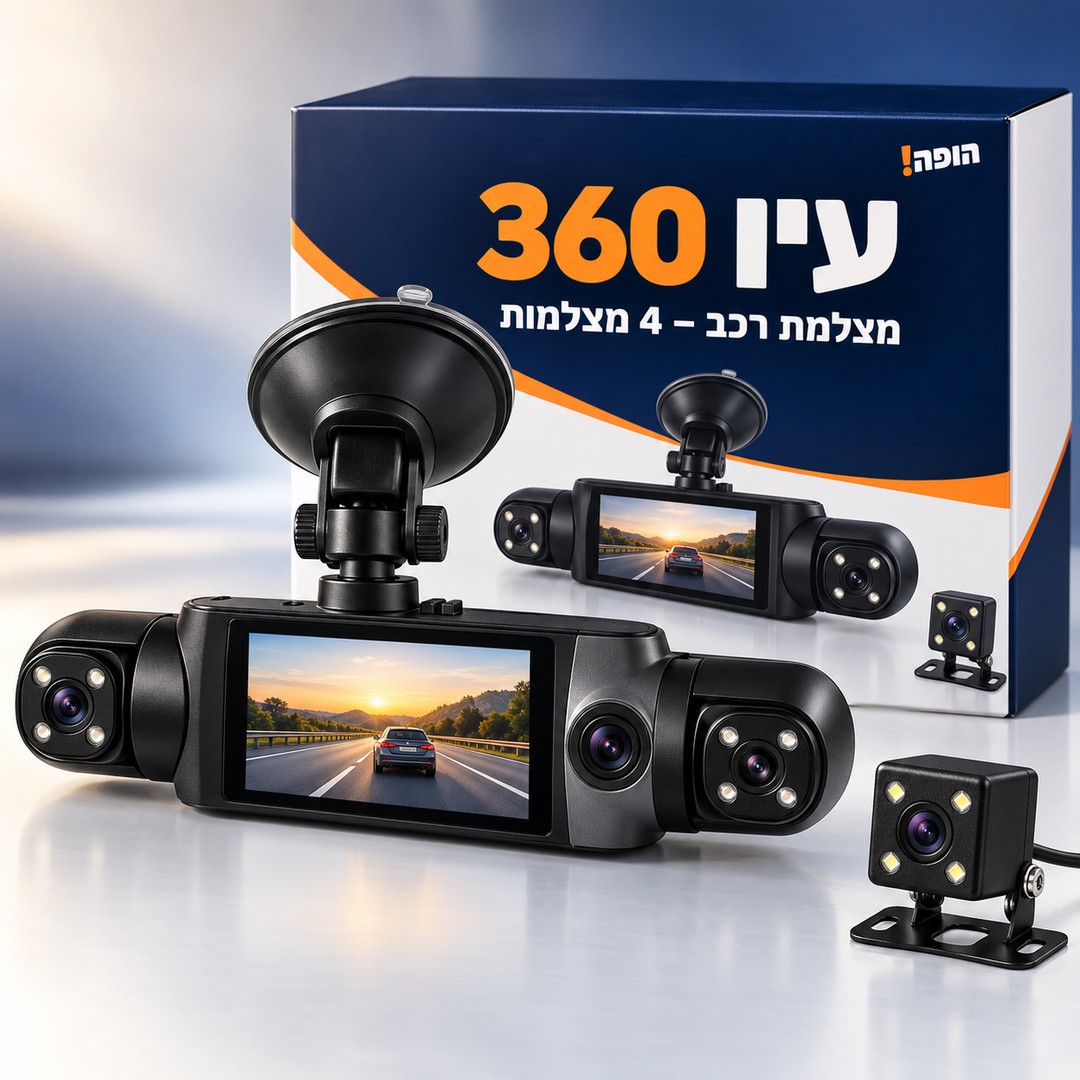 מצלמת רכב עם 4 מצלמות: מה יש בקופסה