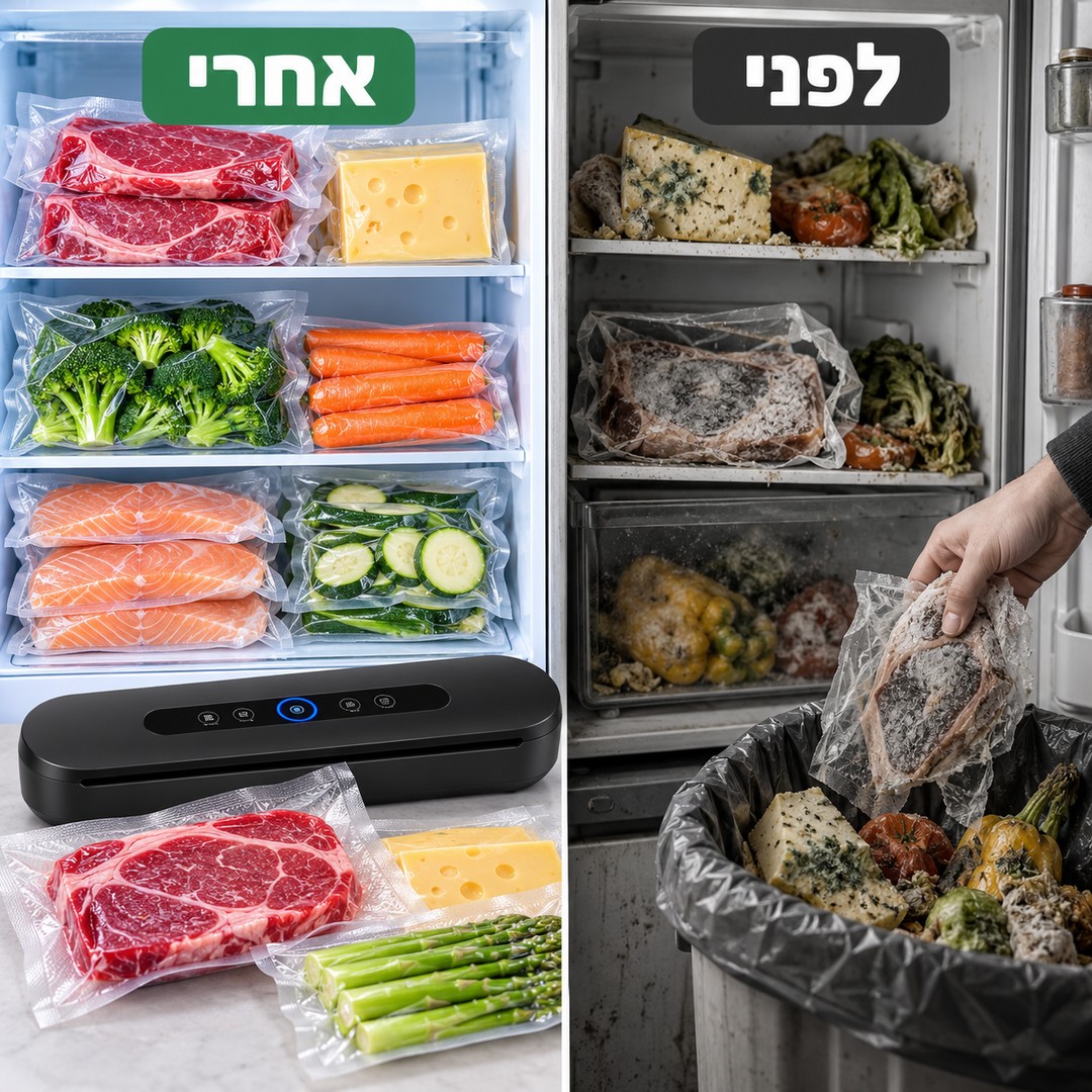 מכונת ואקום לאוכל: לפני ואחרי