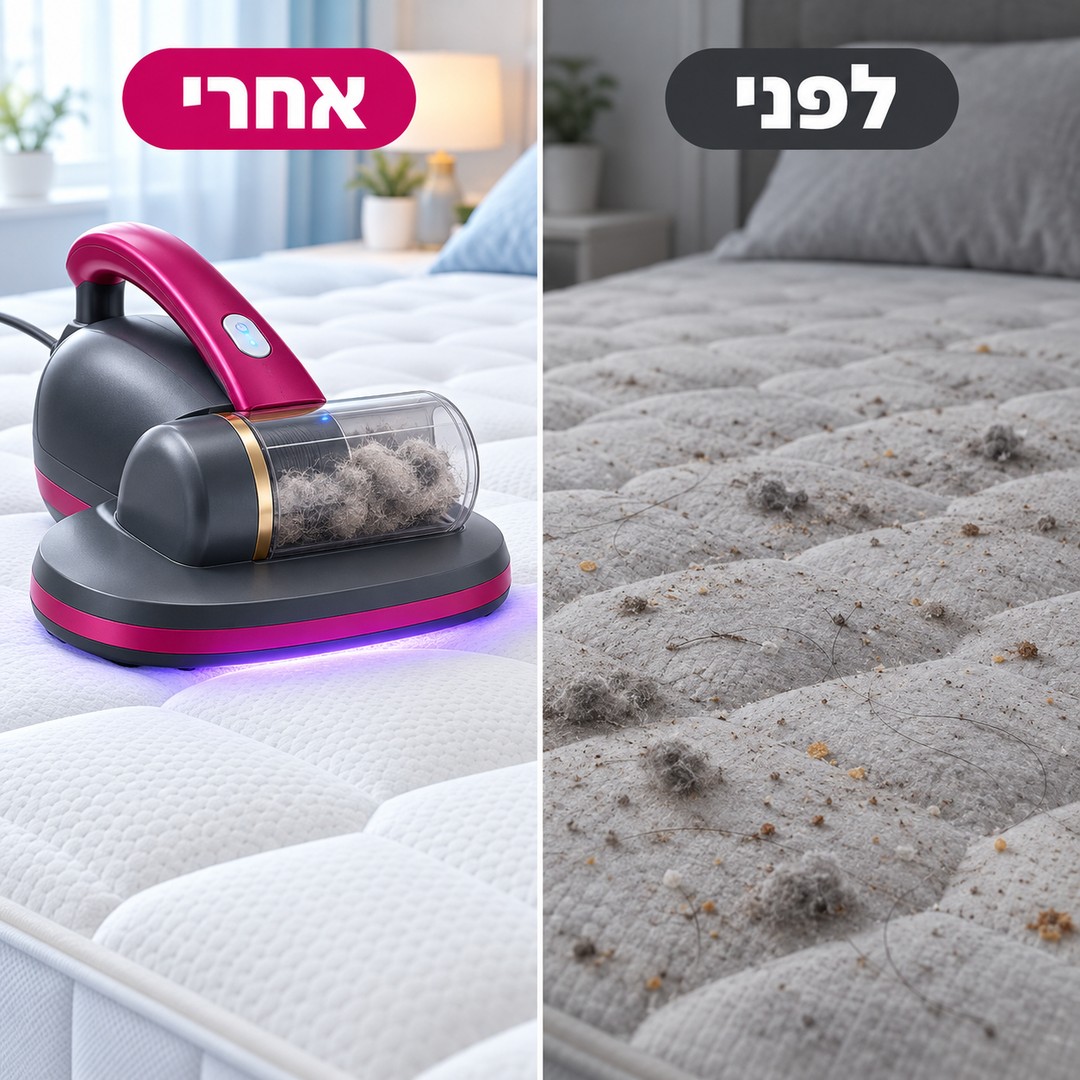 שואב למזרן ולספה: לפני ואחרי
